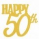 2db Happy 50th - Arany színű akril tortadísz szülinapra - P3F1