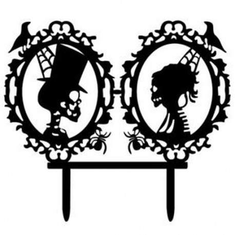 Halloween dekorációk fekete akril koponya stb Halloween torta Fancy Party Ca C6V8