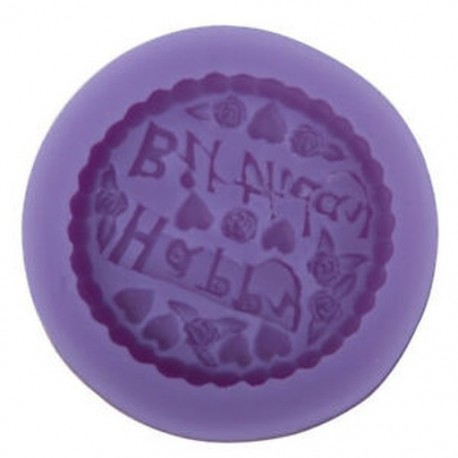 Happy Birthday - 7cm-es kerek szilikon sütőforma - tortaforma születésnapra - H7H0
