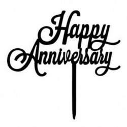 2db Happy Anniversary akril tortadísz esküvőre - évfordulóra - különleges alkalmakra - G6M6