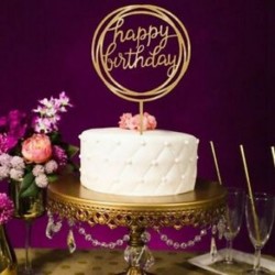 2db Happy Birthday - Arany színű akril tortadísz szülinapra - A0T3