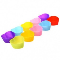 10db Szív alakú muffin szilikon sütőforma - G1M7 B2P7