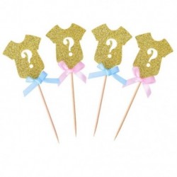 2 x 24db Arany színű csillámos póló alakú tortadísz masnival muffin - tortadísz szülinapra - babaváróra