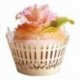60db Gyöngyház fehér kerítés mintás muffin papír szülinapra - esküvőre - évfordulóra - különleges alkalmakra
