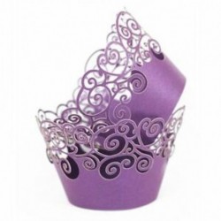 60db Lila hullámzó mintás muffin papír szülinapra - esküvőre - évfordulóra - különleges alkalmakra - C3T4