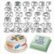 26 darab sütik, fém formájú fondant torta vágó cukrászsütemény ezüst U Y0O3