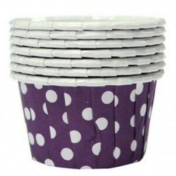 2 x 100db Lila - Fehér pöttyös muffin papír szülinapra - esküvőre - évfordulóra - különleges alkalmakra - T6Z6