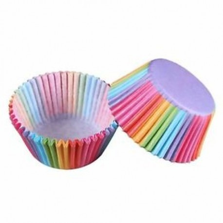 2 x 500db Szivárvány színű csíkos muffin papír szülinapra - esküvőre - évfordulóra - különleges alkalmakra - L6P8