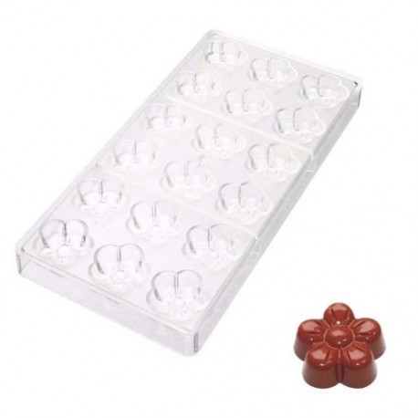 18 adagos Virág alakú műanyag csokoládéforma - fondant forma - U7F1