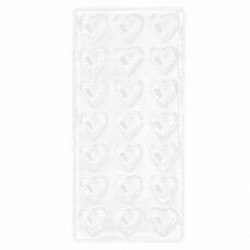 9 x 21 adagos Szív alakú műanyag csokoládéforma - fondant forma - S2L3