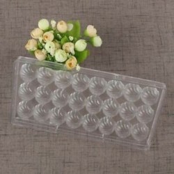 9 x 24 adagos Kagyló alakú műanyag csokoládéforma - fondant forma - D7Q7