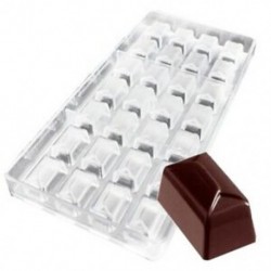9 x 28 adagos Téglalap alakú műanyag csokoládéforma - fondant forma - O3W1