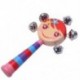 1db baba gyerekek szivárványos fa fogantyúval Bell Jingle Stick Shaker Rattle játékok Q1E9