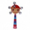 1db baba gyerekek szivárványos fa fogantyúval Bell Jingle Stick Shaker Rattle játékok Z2J6