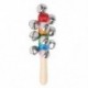 2X (aranyos, fából készült baba gyerek Rattle Pram Crib zenei Bell Stick Shaker játék T3I4)