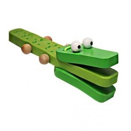 4X (Rajzfilm krokodil castanets gyerekeknek készült fajáték castanets zenei játék I2B6