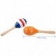 2X (2 db 20 cm-es gyerek fa Maracas Rattle Shakers, zenei nevelés az O8U5-ig