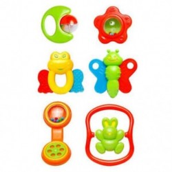 2X (új 6 darab műanyag kézreszelő, remegő, Bell Rattle zenei játék baba T J7V2 számára)