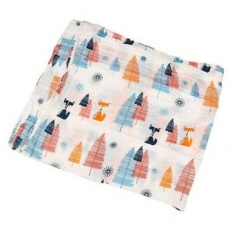 3X (Cotton Lange újszülött esküvői takaró hálózsák 110 cm x 110 cm - Fox Y6K9