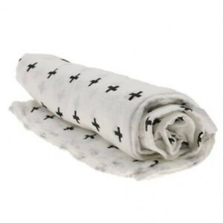 4X (Cotton Lange újszülött Swaddle Blanket hálózsák 110 cm x 110 cm - croE9C5