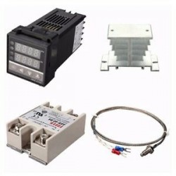 2X (Digitális 220 V PID REX-C100 hőmérsékletszabályozó   max.40A SSR   K Therm W4L2