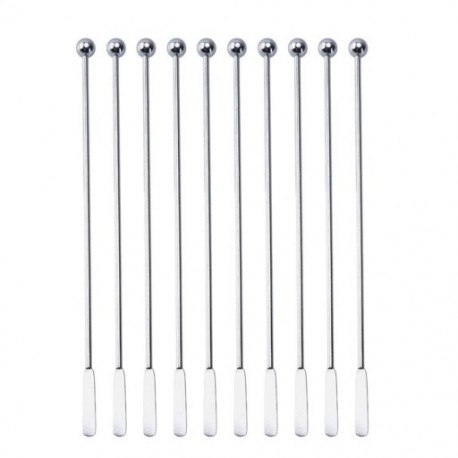 10db-os Swizzle Sticks fém - rozsdamentes acél keverő koktél kávékeverő A6A0