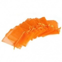 24db-os géz ékszerek Esküvői Candy Favor Ajándéktáska Narancssárga 9x12cm I1O1