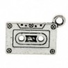 20 db ősi ezüst tónusú kazettaszalag-medálok 23 x 13 mm T8W2
