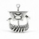10 db ősi ezüst tónusú Viking kalózhajó medálok 27 x 22 mm N1M4