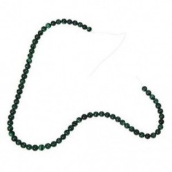 6 mm-es zöld malachit kerek gyöngyszál, tasakos zacskóval ékszerkészítéshez, U5Q6