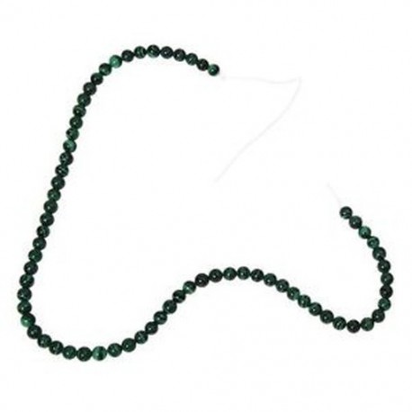 6 mm-es zöld malachit kerek gyöngyszál, tasakos zacskóval ékszerkészítéshez, U5Q6