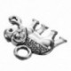 1X (Charm Medálok Elefántfej Mérete: 14x12mm Mennyiség: 50 ďĽˆRégi ezüst ďĽ B5Y9)