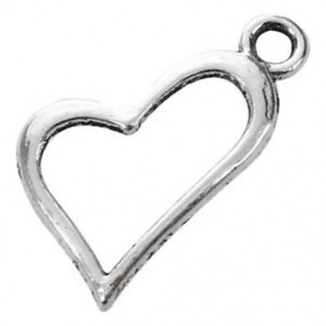 1X (100 x Charm Medálok Szív Szerelem Tónus 17 * 10mmďĽˆÓkori ezüstďĽ ‰ N6S9)