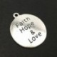10 darab ötvözetű ősi ezüst &quot Faith Hope &amp  Love&quot  kerek DIY antik Messa N8Q8