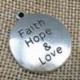 10 darab ötvözetű ősi ezüst &quot Faith Hope &amp  Love&quot  kerek DIY antik Messa V7I5