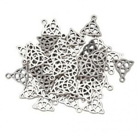 1X (50 darabos ajándék ezüst tónusú kelta csomós fülbevalók, 15x17mm I8M6)