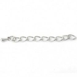 Ezüst ékszer kiegészítők 50PCS hosszabbító láncok 50x4mm R5H4