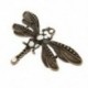 5 bronz tónusú strasszos szitakötő medál medálok A9F6