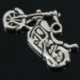 2X (30 db ezüst tónusú motorkerékpár medálok, 24x14mm-es ékszerek készítése Fi E5S3