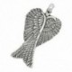 50 darab fém charm medálok Angel Wings ékszerek DIY ezüst tónusú V9X5 D3A8