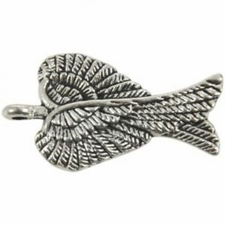 6X (50 db-os fém charm medálok angyal szárnyak ékszerek DIY ezüst tónus G8Q5)