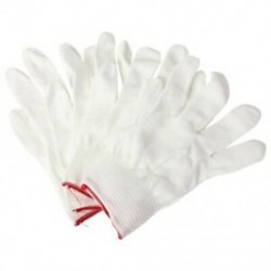 2X (2 pár antisztatikus nylon kesztyű, nylon kesztyű, fehér O4K3)