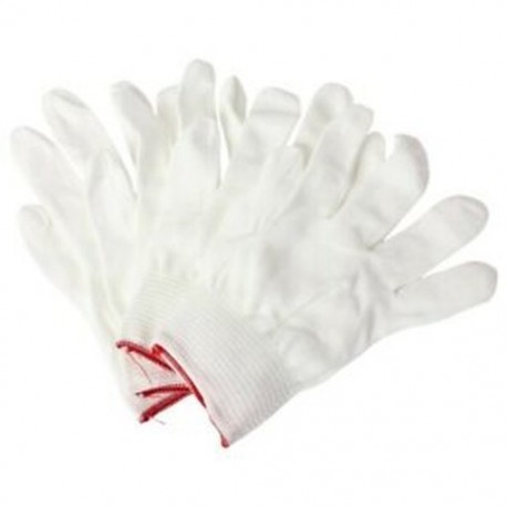 2X (2 pár antisztatikus nylon kesztyű, nylon kesztyű, fehér O4K3)