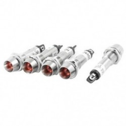 1X (váltóáramú 220 V-os piros fém LED-es lámpavilágítás jelzőfényjelző 5 db B2Q6)