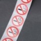 Tilos a dohányzás logója Figyelmeztető matricák 1 láb kerek 500 teljes tekercsenként L7Q1