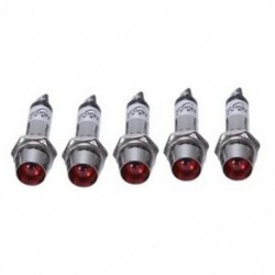 2X (váltóáramú 220 V-os piros fém LED-es lámpavilágítás jelzőfényjelző 5 db B1E7)