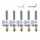 5 db 30 mm hosszú extruder 1,75 mm teflon torokcső és 5 db 0,4 mm sárgaréz Ex O5A5