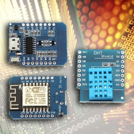 DHT11   DHT22 pajzs   D1 Mini NodeMcu Lua WIFI ESP8266 fejlesztőpanel Z6K5