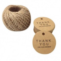 1X (100 db Ajándékcímke 4,3 CM x 4,3 CM Kraft Paper Címkék Címkék &quot KÖSZÖNÖK&quot  M4Y4 címke