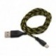 1X (1M fonott szövet Mini USB adat- és szinkron töltő kábel kábel a mobiltelefonhoz B D3W3